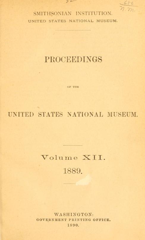 Proceedings of the United States National Museum, volume XII